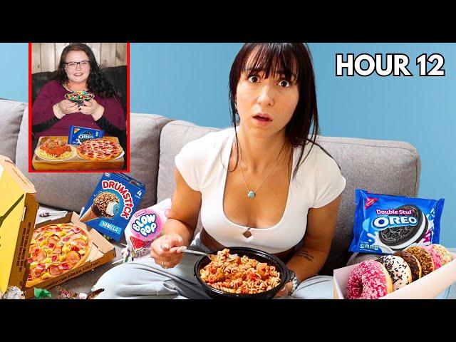 I Ate Like My 300lb Friend For 24 Hours!