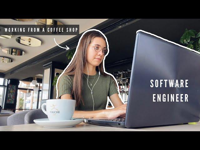 A Day in the Life of a Software Engineer working remotely | Chill day working from a coffee shop 