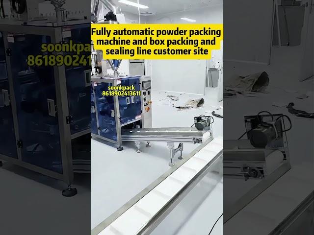 fully automatic powder packing machine and box packing and sealing line  #packingmachine