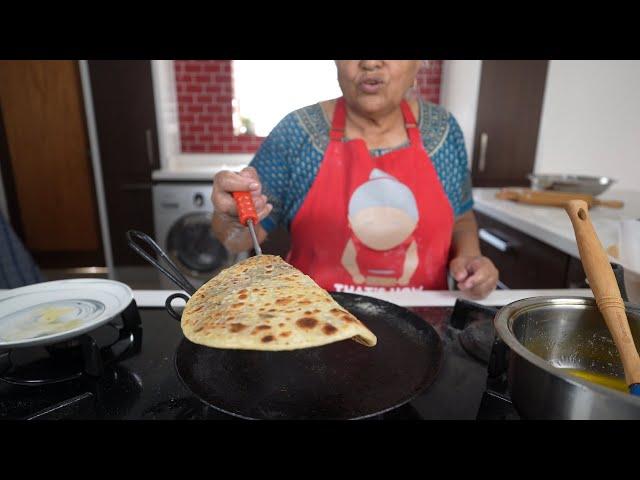 Making mushroom stuffed rotis - another delicious stuffed roti recipe!