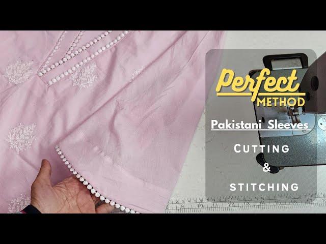 Pakistani Sleeves Cutting and Stitching / easy Kurti Sleeves / Long Sleeves Design