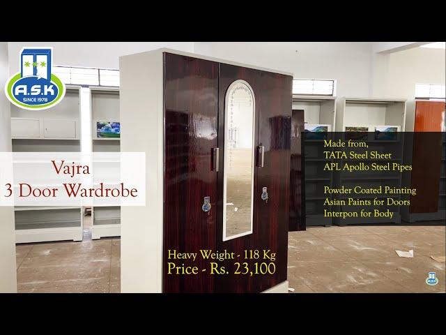 Steel Wardrobe Cupboard 3 Door - Vajra from A.S.K 3 Star Steels Coimbatore India.