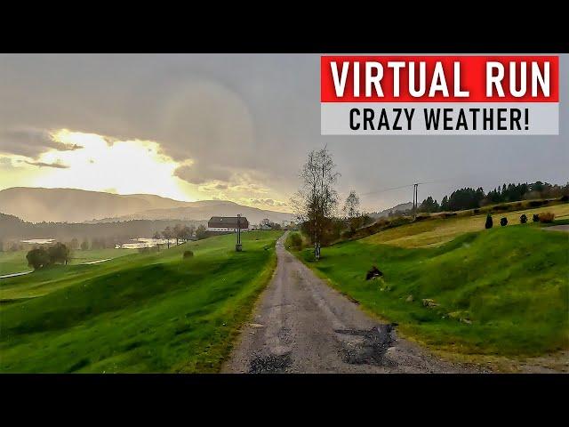 Virtual Running Videos 35 Min Crazy Weather | Virtual Run