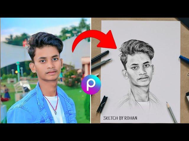 Picsart Pencil Sketch Effect Photo Editing Tutorial 2024 | Pencil Drawing Photo Editing In PicsArt |