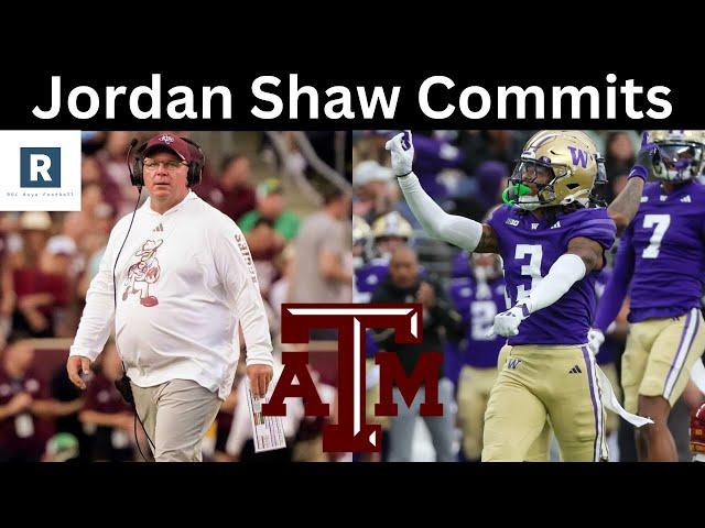 Jordan Shaw Commits To Texas A&M | Texas A&M Football Transfer Portal News