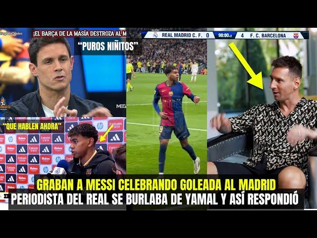 GRABAN A MESSI LOCO CELEBRANDO GOLEADA AL REAL MADRID 4-0 REACCIÓN ÉPICA YAMAL: "QUE HABLEN AHORA"