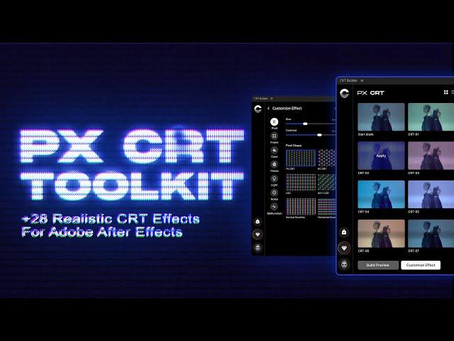 Pixflow PX-CRT to create CRT TV and Monitor retro style | After Effects Plugin