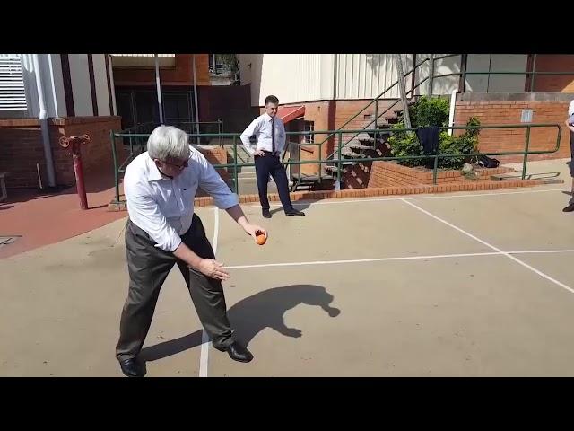 Kevin Rudd (Kevin 07) vs Kelvin Grove State College Year 12 Handball Challenge (DOGSHOT ALERT)