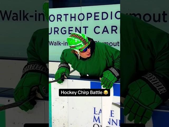 Hockey Chirp battle with Greeny Machine  #hockey