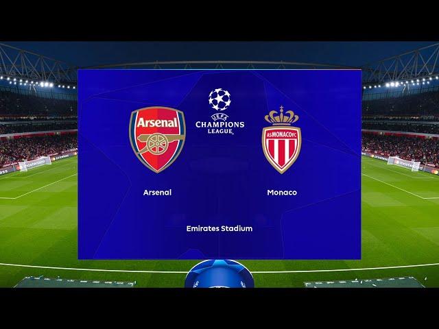 Arsenal vs AS Monaco | Emirates Stadium | 2024-25 UEFA Champions League | PES 2021