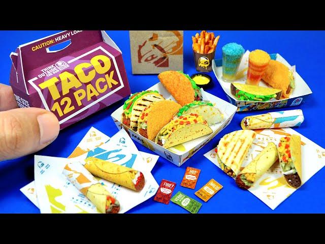 DIY Miniature Taco Bell Burrito Nachos Fries Realistic Doll Fast Food Dollhouse Hacks Doll Crafts