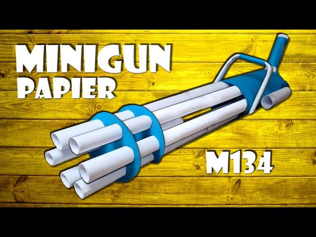 Maschinenpistole Minigun M134 selber machen Spielzeug basteln - paper minigun M134 DIY craft [4K]