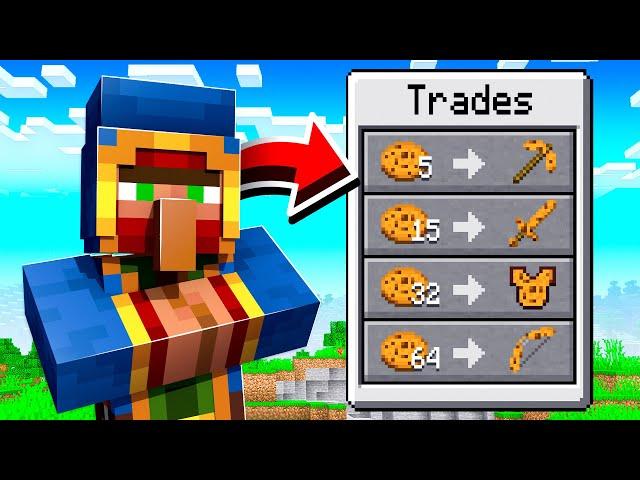 Minecraft But Villagers Trade OP Cookies...