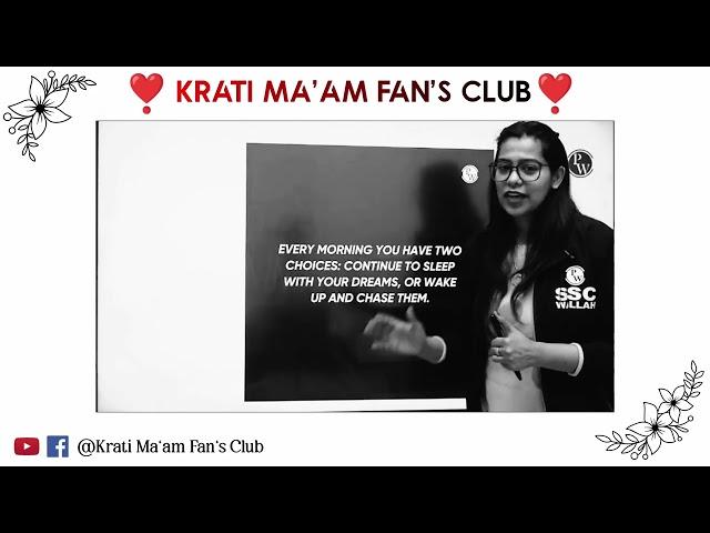 Every Morning You Have Two Choices | Krati Ma'am Fan's Club | Krati Mam Motivation | Krati Ma'am