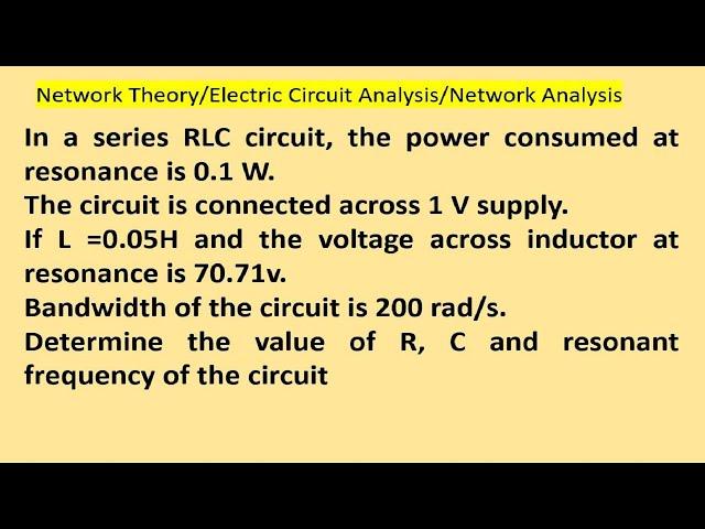 Series RLC circuit: Find R, C and Resonant frequency