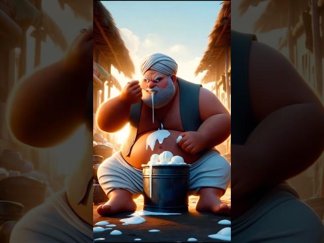 The thirsty farmer drinks the juice of watermelon than the pigeon brings the oranges|#ai #pigeon