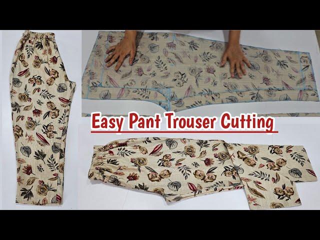Very Easy Pant Trouser Cutting And Stitching | Palazzo pant cutting and stitching for beginners