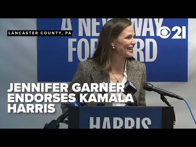 Actress Jennifer Garner endorses Kamala Harris at campaign event in Lancaster County