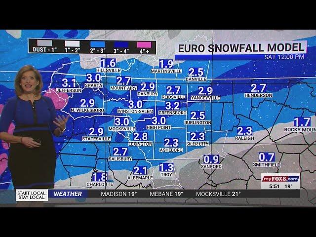 2-3 inches of snow expected to hit the Triad this weekend