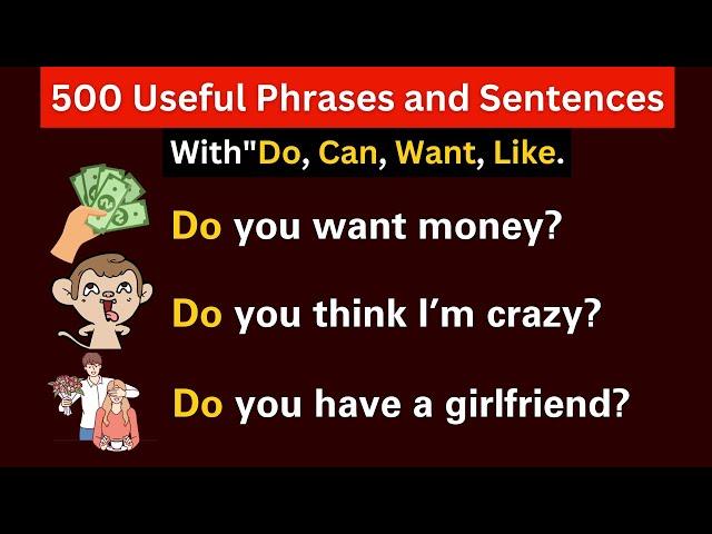 500 Sentences in English With (Do-Does-Can-Want) Daily Useful Phrases To Improve English Speaking