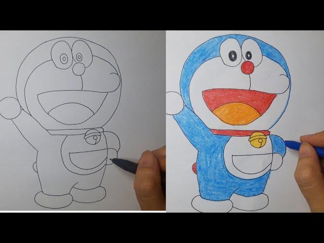 Vẽ Doraemon/ draw doraemon/vẽ nhân vật truyênn tranh, hoạt hình/ Ngọc NguyễnTV