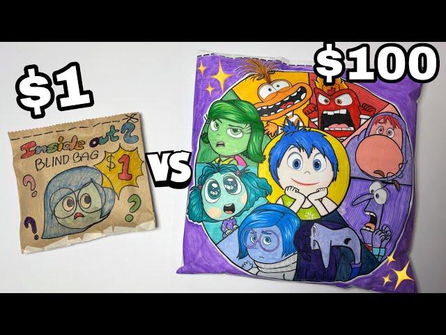 INSIDE OUT 2 $1 vs $100 Blind Bag | School Supply Edition! | ASMR DIY Paper Squishy