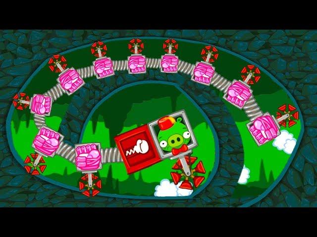 МАШИНКИ Bad Piggies #12 Зеленая пещера. Собираем новую машинку #МК