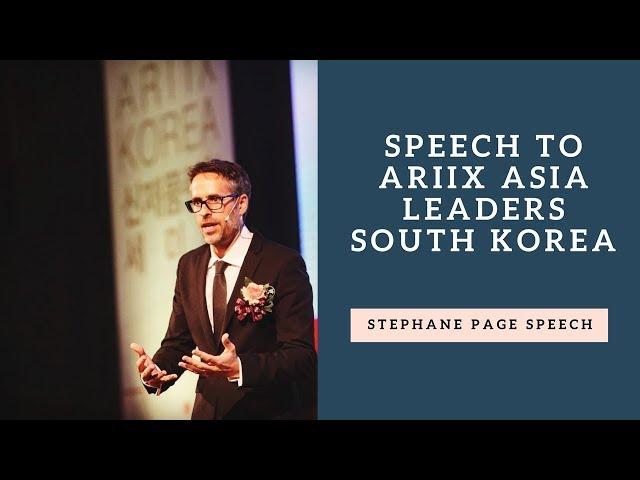 Ariix Asia Leaders Stephane Page Korea Speech