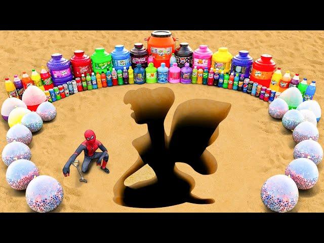How to make Butterfly with Orbeez, Giant Pepsi, Monster, Fanta, Mtn Dew, Coca Cola vs Mentos
