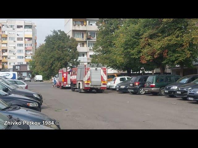 Пожарни Mercedes-Benz 1117 и IVECO DAILY на 01РСБПЗН- гр.Бургас за пожар на балкон - 10.09.2024год.