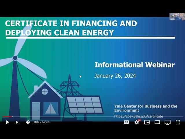 Financing and Deploying Clean Energy Program - Informational Webinar