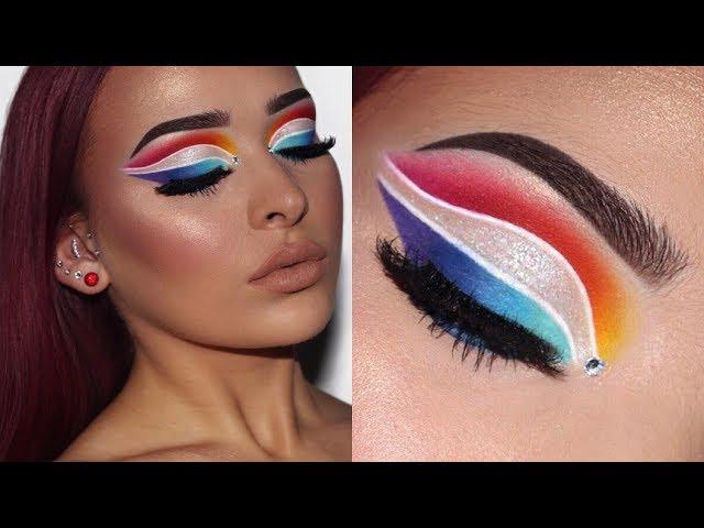 RAINBOW Glitter Double Cut Crease | Makeup Tutorial