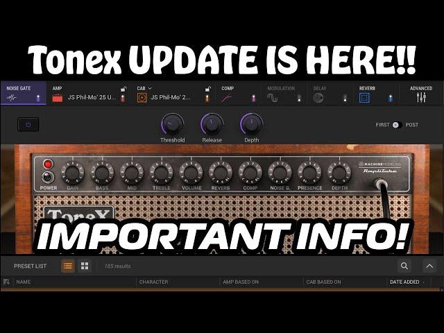 Tonex Update IS HERE! | IMPORTANT INFO! (Manual, Settings Etc.)