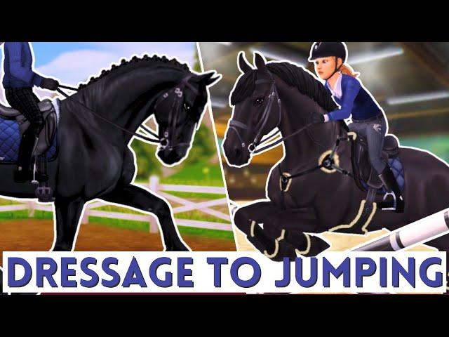 DRESSAGE STALLION TRIES SHOW JUMPING ~ Star Stable Realistic Roleplay