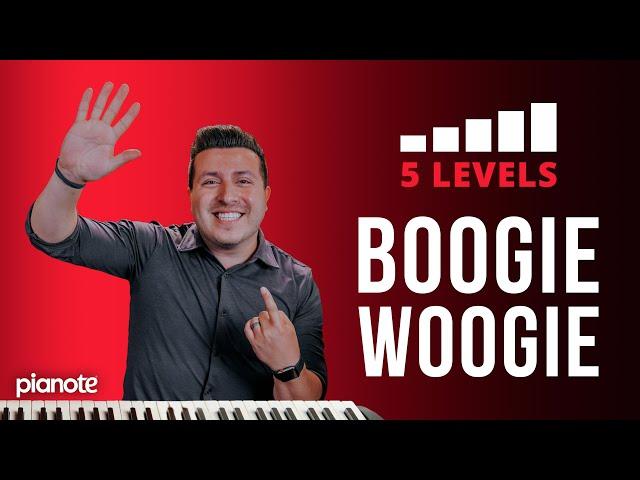 5 Levels Of The Boogie Woogie  (Piano Lesson with Sheet Music)