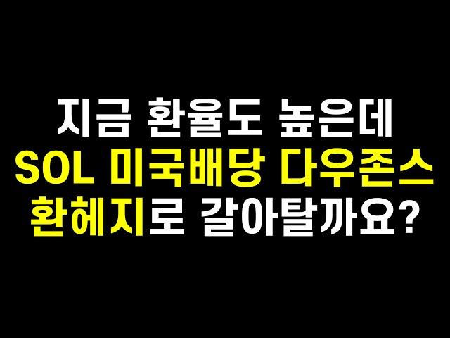SOL 미국배당 다우존스 계속 살까? 아니면 새로 상장한 SOL 미국배당 다우존스(H) 모아갈까?