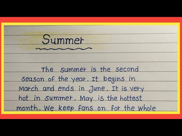 Summer season essay / english essay on summer / AJ Pathshala /