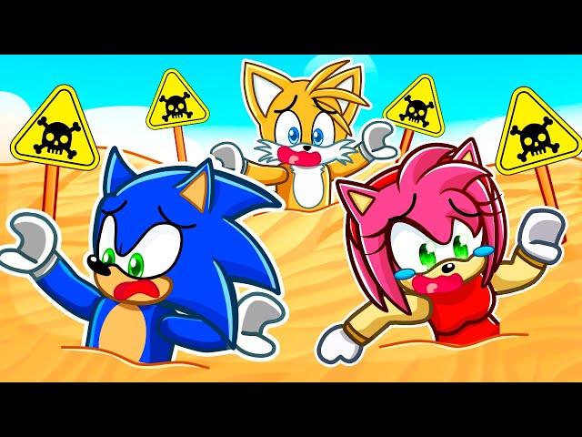 Trapped In QUICKSAND with Sonic, Tails, & Amy in Roblox!