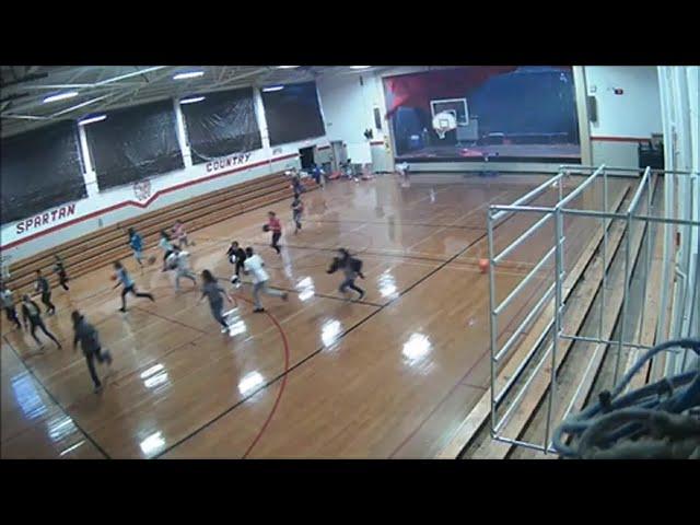 Caught on camera: wall at NC school gymnasium destroyed by storm’s microburst