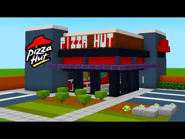 Minecraft Tutorial: How To Make A Modern Pizza Hut "2021 City Build"