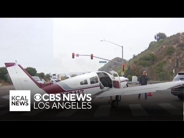 Police  allegedly find drugs inside plane that made emergency on Southern California freeway