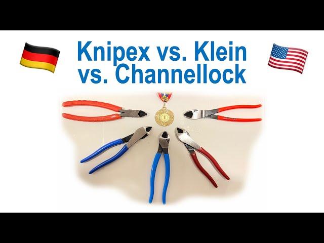 Battle of diagonal cutters: Knipex vs. Klein vs. Channellock. German vs. American tools review.