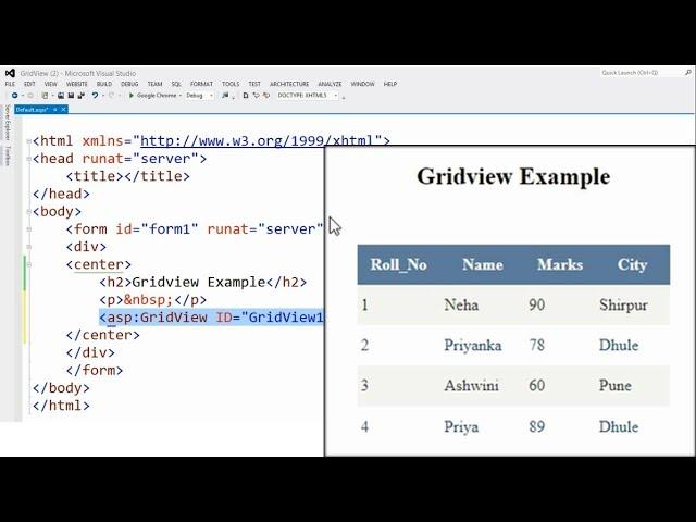 ASP.NET GridView | retrieve data from database and show it into GridView