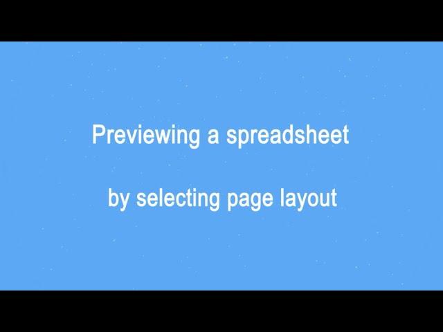 Adding page layout to Excel spreadsheet