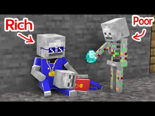 Rich Become Poor ( Baby Skeleton Sad Story ) - Minecraft Animation