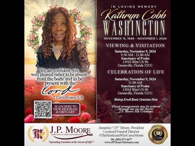 Celebration of Life for Ms. Kathryn Cobb Washington