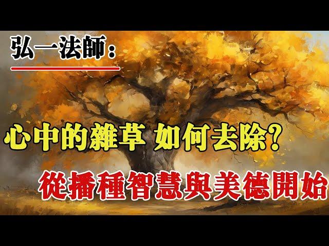 弘一法師：心中的雜草 如何去除？從播種智慧與美德開始！