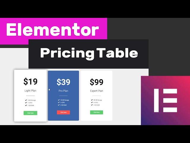 How to make a Pricing Table in Elementor (Free) w/ Hover Effects