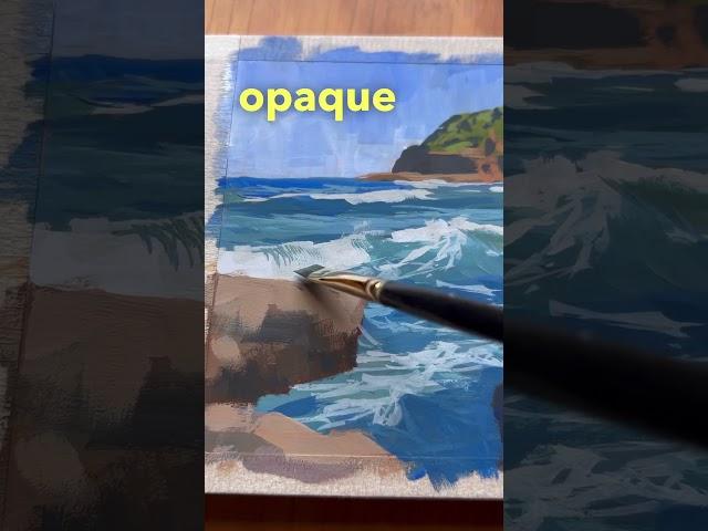 Painting a Realistic Seascape in Gouache #art #gouache #seascapepainting