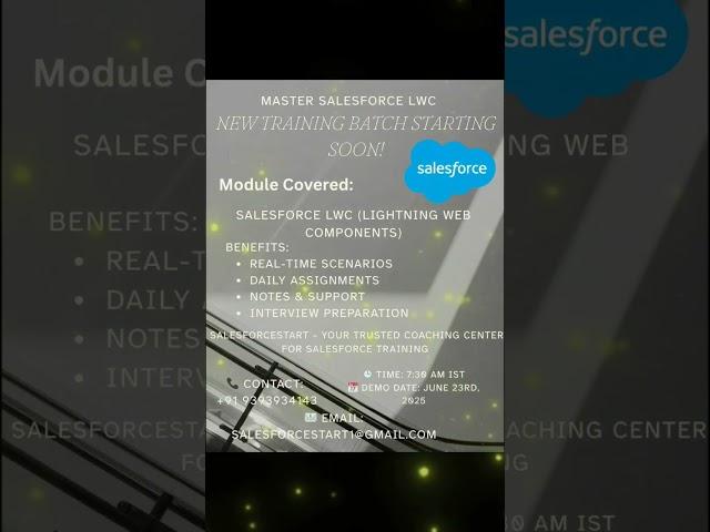 Master Salesforce LWC – New Training Batch Starting Soon!